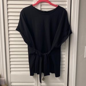 Black Express Tie Front T-Shirt